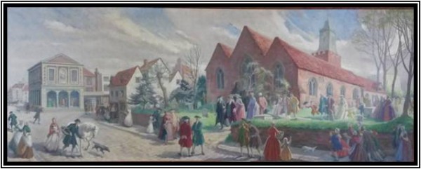 Windsor Parish Church c1760 by Margaret Yardley, ARCA